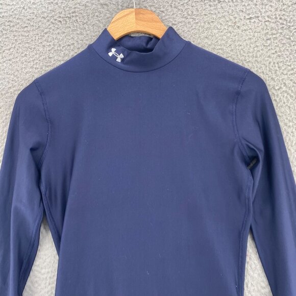 Under Armour Top Womens Small Navy Cold Gear Compression Long Sleeves Running* - Picture 2 of 12
